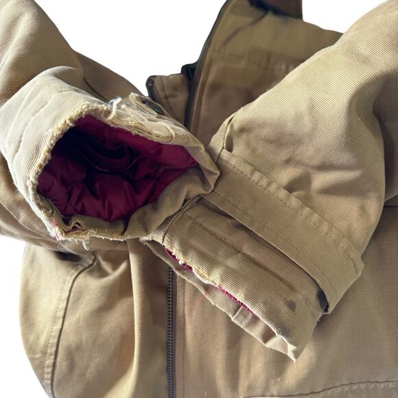 Eddie Bauer Chore Coat Down Quilted Lining Men's LG TALL Field Jacket Distressed - Picture 15 of 16